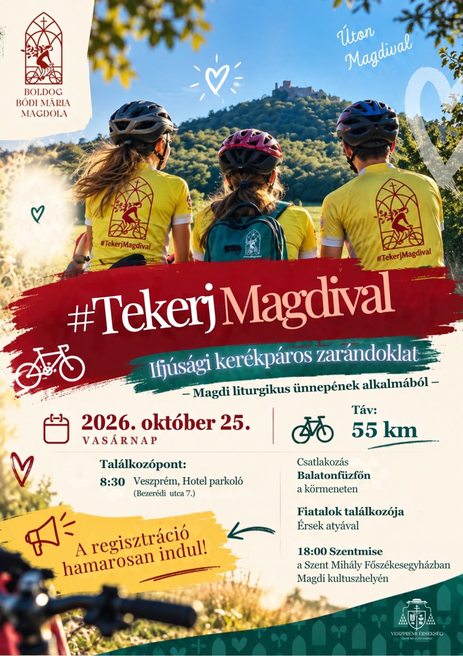 A TekerjMagdival 2026 veszprémi program leírása a Veszprémi Érsekség szervezésében